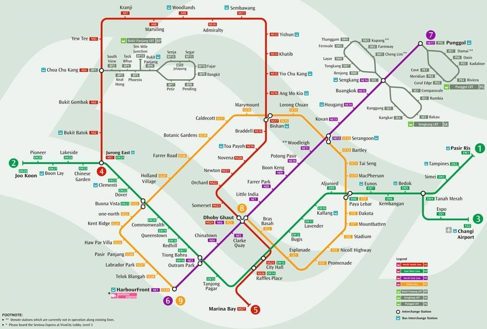 sustav MRT kartu Singapura