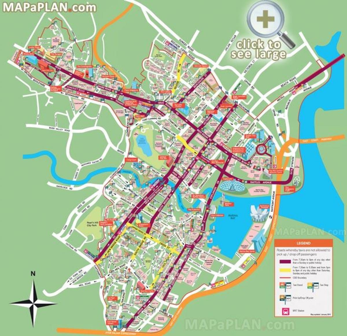 Singapur atrakcije na karti