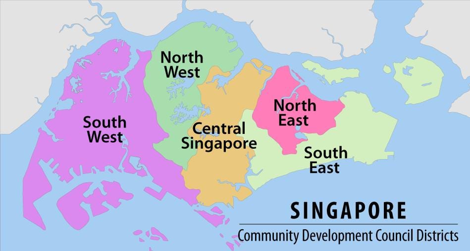 karta području Singapur