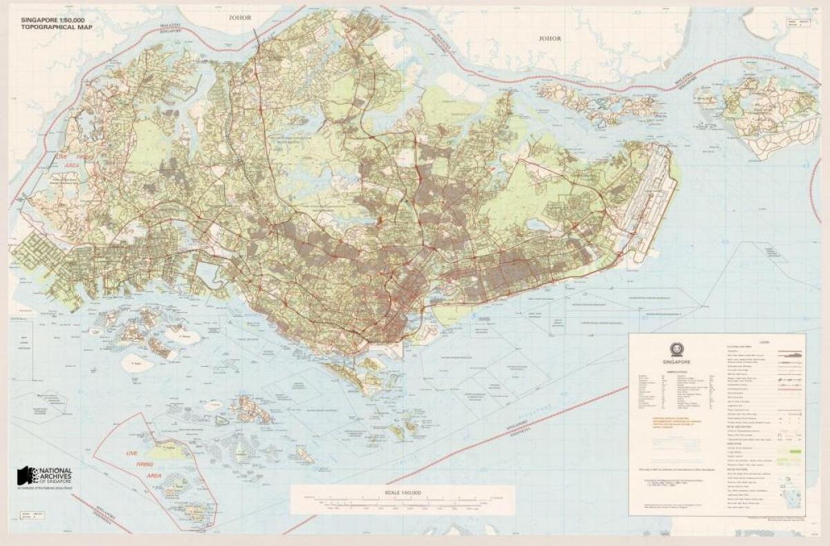 karta Singapura topografski
