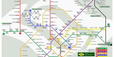 Singapurski metro linija na karti